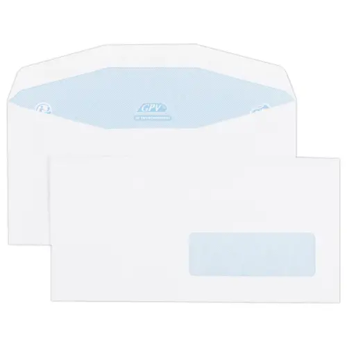 1000 Enveloppes C6/C5 115x229 80G fen&ecirc;tre 35X100 blanches photo du produit