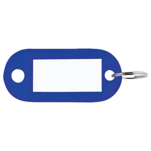 Sachet de 100 porte-clés avec étiquettes bleus photo du produit