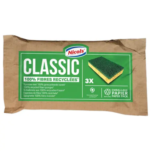3 &eacute;ponges &agrave; vaisselle grattantes - Conception &eacute;cologique - NICOLS photo du produit