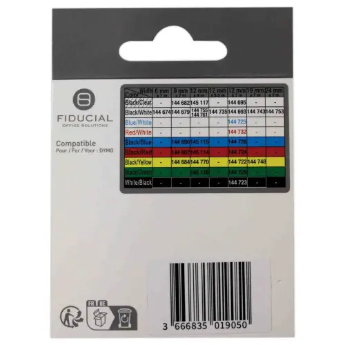 Ruban Letratag 12mmx4 m impression noire sur rouge comp DYMO S0721630 photo du produit