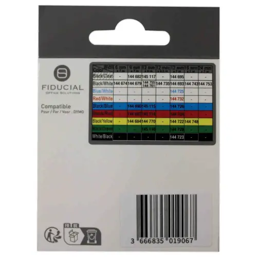 Ruban Letratag 12mmx4 m impression noire sur bleu comp DYMO S0721650 photo du produit