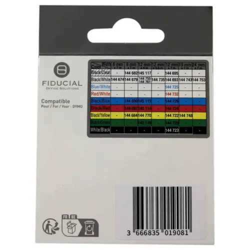 Ruban Letratag 12mmx4 m impression noire sur transp comp DYMO S0721530 photo du produit