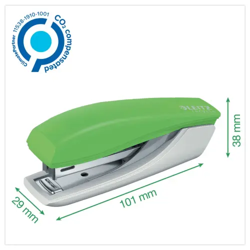 Mini agrafeuse NeXXt Recycle - 10 feuilles - Vert - Leitz photo du produit