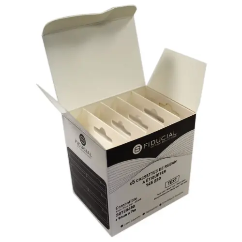 5 Rouleaux de rubans D1 9mmx7m imp noire/ blanc comp DYMO S0720680 photo du produit