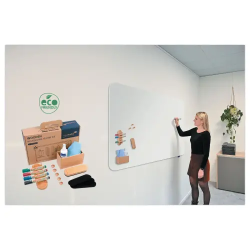 Kit d'accessoires Wooden pour tableau blanc - 17 pièces - Bois FSC® - Legamaster photo du produit