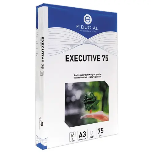 3 Ramettes de 500 feuilles de papier blanc - A3 - 75g - EXECUTIVE 75 - FIDUCIAL photo du produit