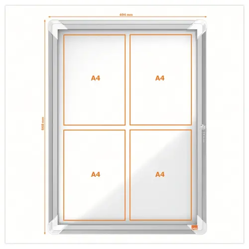 Vitrine d'extérieur magnétique - 4 x A4 - NOBO photo du produit