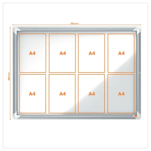 Vitrine d'extérieur Premium Plus - Magnétique - 8 x A4 - NOBO photo du produit