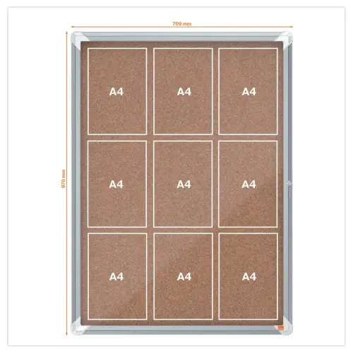 Vitrine d'int&eacute;rieur en li&egrave;ge Premium Plus - 9 x A4 - NOBO photo du produit