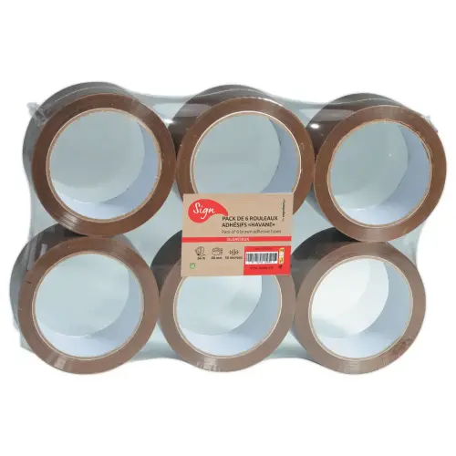 6 Rouleaux d'adh&eacute;sif d'emballage - 66 m x 48 mm - 50&micro; - Sign photo du produit
