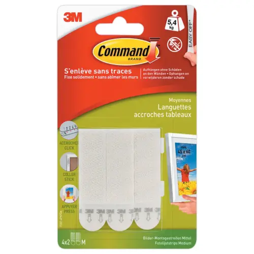 Languettes accroche tableaux Command™ - Blanc photo du produit