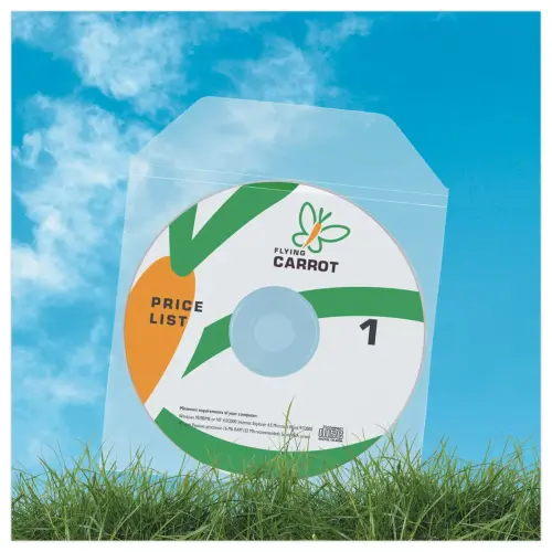 25 Pochettes CD/DVD biodégradables avec rabat photo du produit