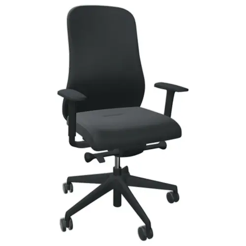 Siège synchrone SOULY noir dos résillenoir et accotoirs monté photo du produit