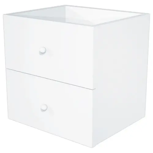 2 Tiroirs MAXI case blanc montés photo du produit