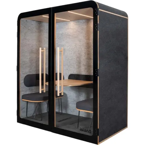 Cabine acoustique Duo avec banquette - 2 places - Anthracite photo du produit