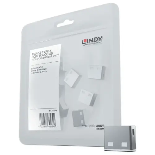 Bloqueurs de port USB Type A sans clé - Blanc - Lindy photo du produit