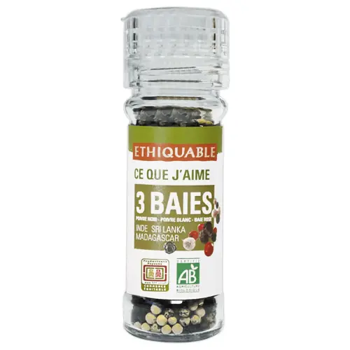 Poivre 3 baies bio 45g - Ethiquable photo du produit