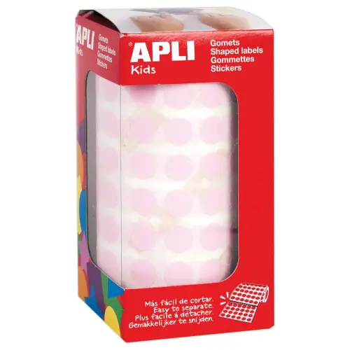 Rouleau de pastilles gommettes rondes &Oslash; 10,5 mm rose photo du produit