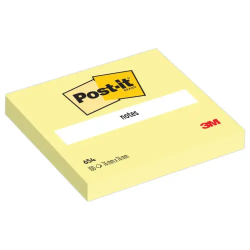 24 Blocs de Notes repositionnables - 76 x 76 mm - Jaune pastel - POST-IT photo du produit