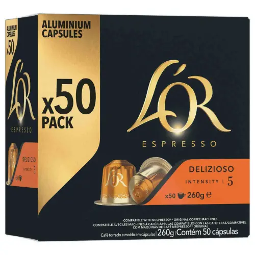 150 capsules de café L'OR Espresso Delizioso - Compatibles Nespresso photo du produit