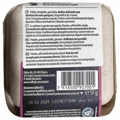 Boîte de 9 boules Coffee B -Cafe Royal- Lungo Forte photo du produit