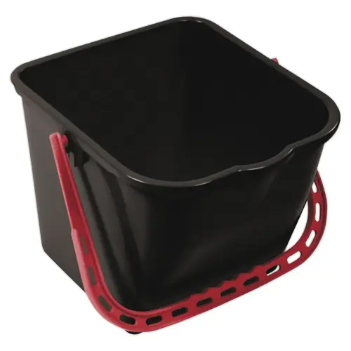Seau 15 L noir avec anse rouge photo du produit