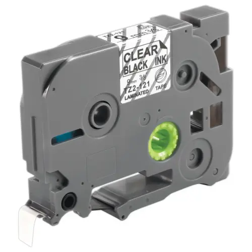 Ruban comp Brother TZE 121 9mm transparent impression noire photo du produit