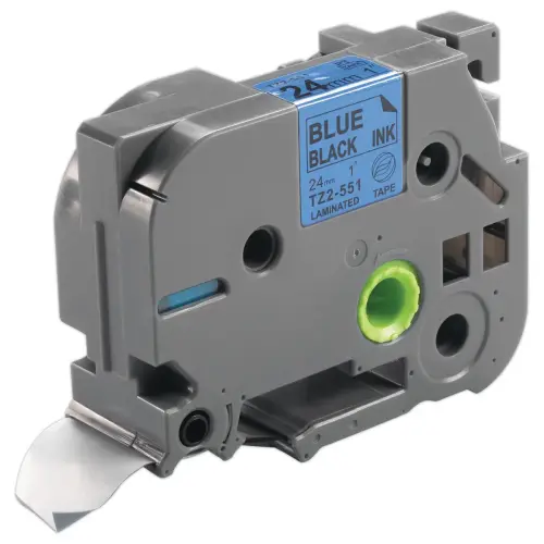 Ruban comp BROTHER TZE551 24mm - noir/bleu photo du produit