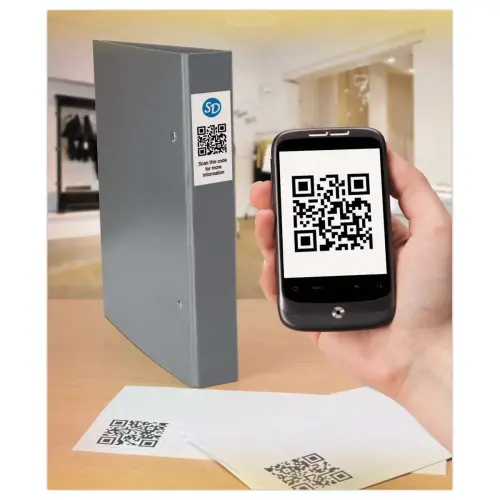 875 éTiquettes pour codes QR blanches 35 x 35 mm, impression Laser photo du produit