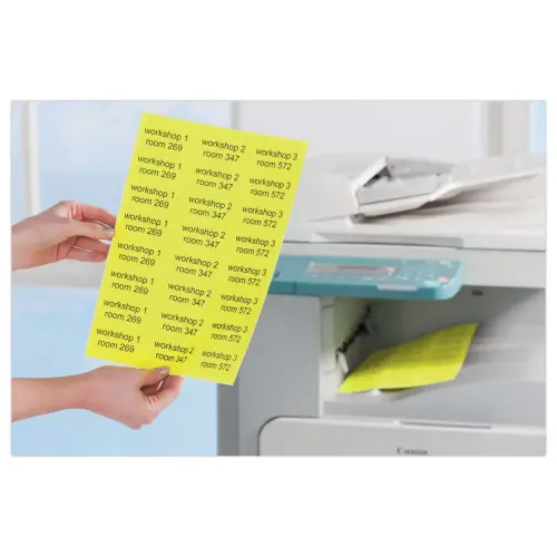 2400 &eacute;Tiquettes multi-usages Photocopieur jaunes fluo 70 x 35 mm photo du produit