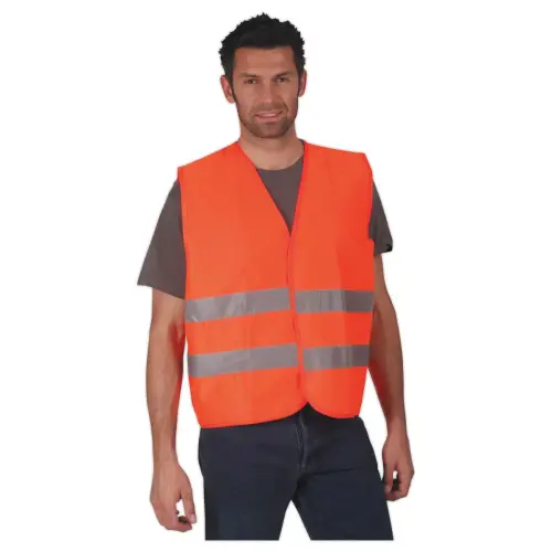 Gilet de s&eacute;curit&eacute; orange - 2 bandes r&eacute;fl&eacute;chissantes Taille 3XL photo du produit