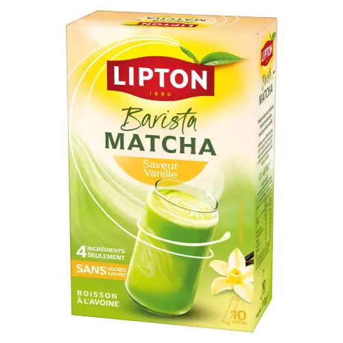10 Lipton Barista Matcha Saveur Vanille Boisson &agrave; l'Avoine 10 Sticks photo du produit