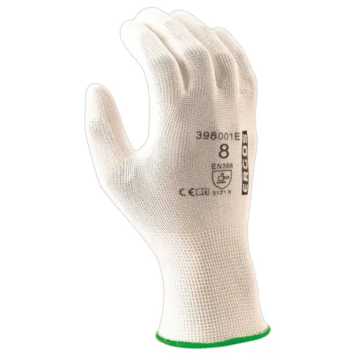 12 Paires de gants polyester - blanc - Taille 6 - RG photo du produit