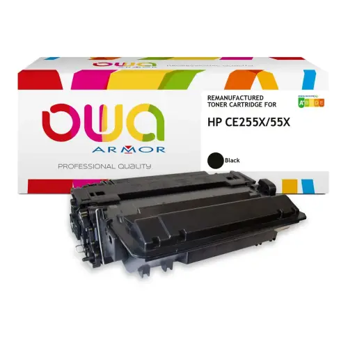 Toner &eacute;quivalent HP CE255X tr&egrave;s haute capacit&eacute; - Noir - Owa photo du produit