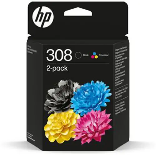 Pack cartouche d'encre HP 308 noire + couleurs 6L6S6UE photo du produit