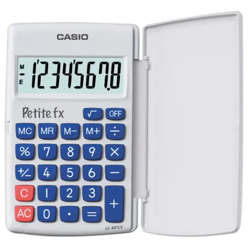 Calculatrice casio petite FX blanche photo du produit