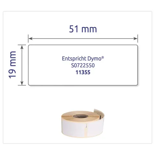 Rouleau de 500 étiquettes blanches 51x19 mm pour DYMO LW 450 photo du produit