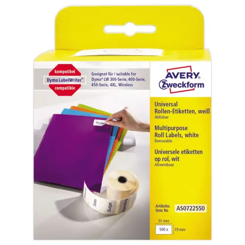 Rouleau de 500 étiquettes blanches 51x19 mm pour DYMO LW 450 photo du produit