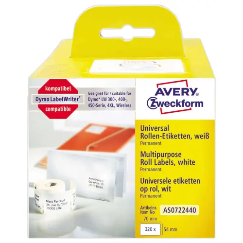 Rouleau d'étiquettes 54x70mm pour DYMOLabelWriter 450 photo du produit