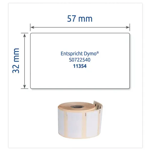 Rouleau de 1000 étiquettes blanches 57x32 mm pour DYMO LW 450 photo du produit