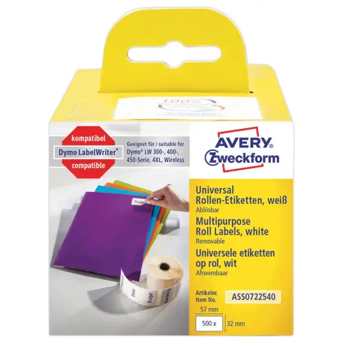 Rouleau de 1000 étiquettes blanches 57x32 mm pour DYMO LW 450 photo du produit
