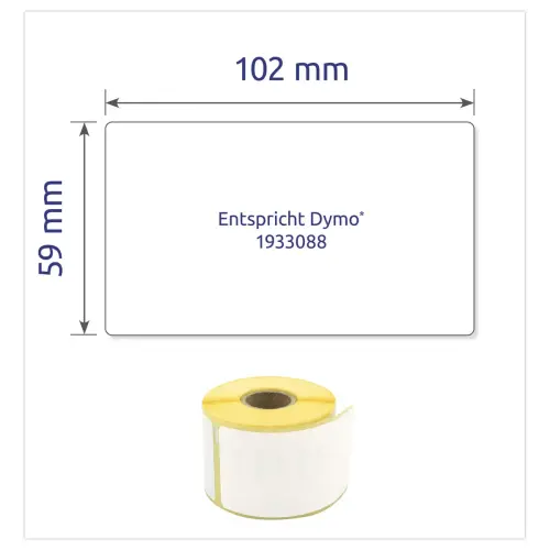 Rouleau de 300 &eacute;tiquettes polypropyl&egrave;ne ultra-r&eacute;sistantes LW 59x102 mm photo du produit