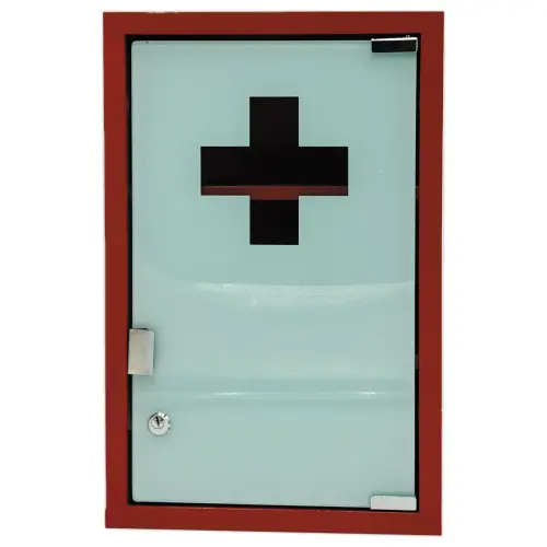 Armoire à pharmacie rouge 2 étagères photo du produit