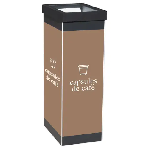 Corbeille de tri s&eacute;lectif "Capsules" Paperflow 60L noir/taupe photo du produit