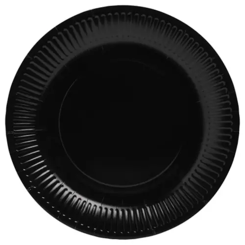 20 Assiettes en carton rondes Ø23 cm Noir- Pro Nappe photo du produit