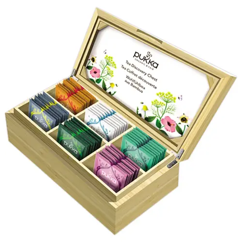 42 Sachets infusion et thé PUKKA Coffret découverte en bambou photo du produit