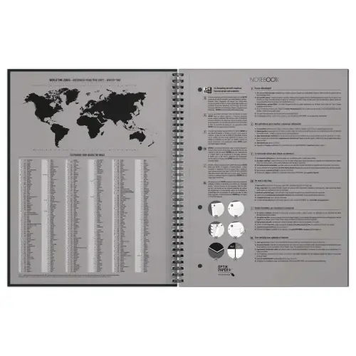 Cahier spirale Notebook A4+, 160p, 5x5, Oxford international Noir photo du produit