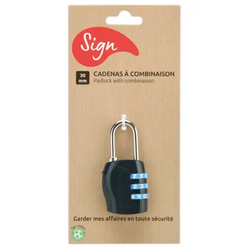 Cadenas à combinaison - Bleu - SIGN photo du produit