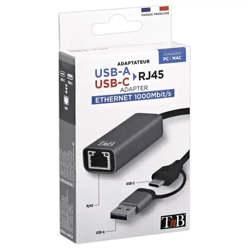Adaptateur USB/RJ45 - 1GBPS - Gris photo du produit
