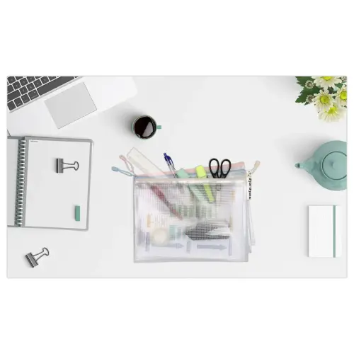 6 Pochettes souples armées A4 zip DJOIS -Coloris assortis photo du produit